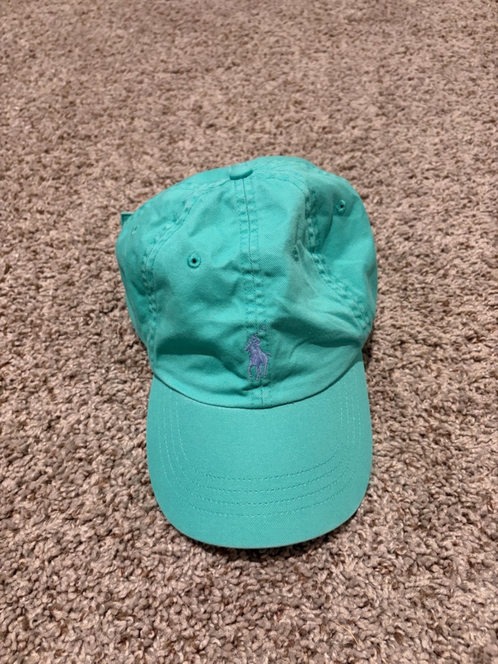 Polo by Ralph Lauren Teal Baseball Cap with Purple Pony